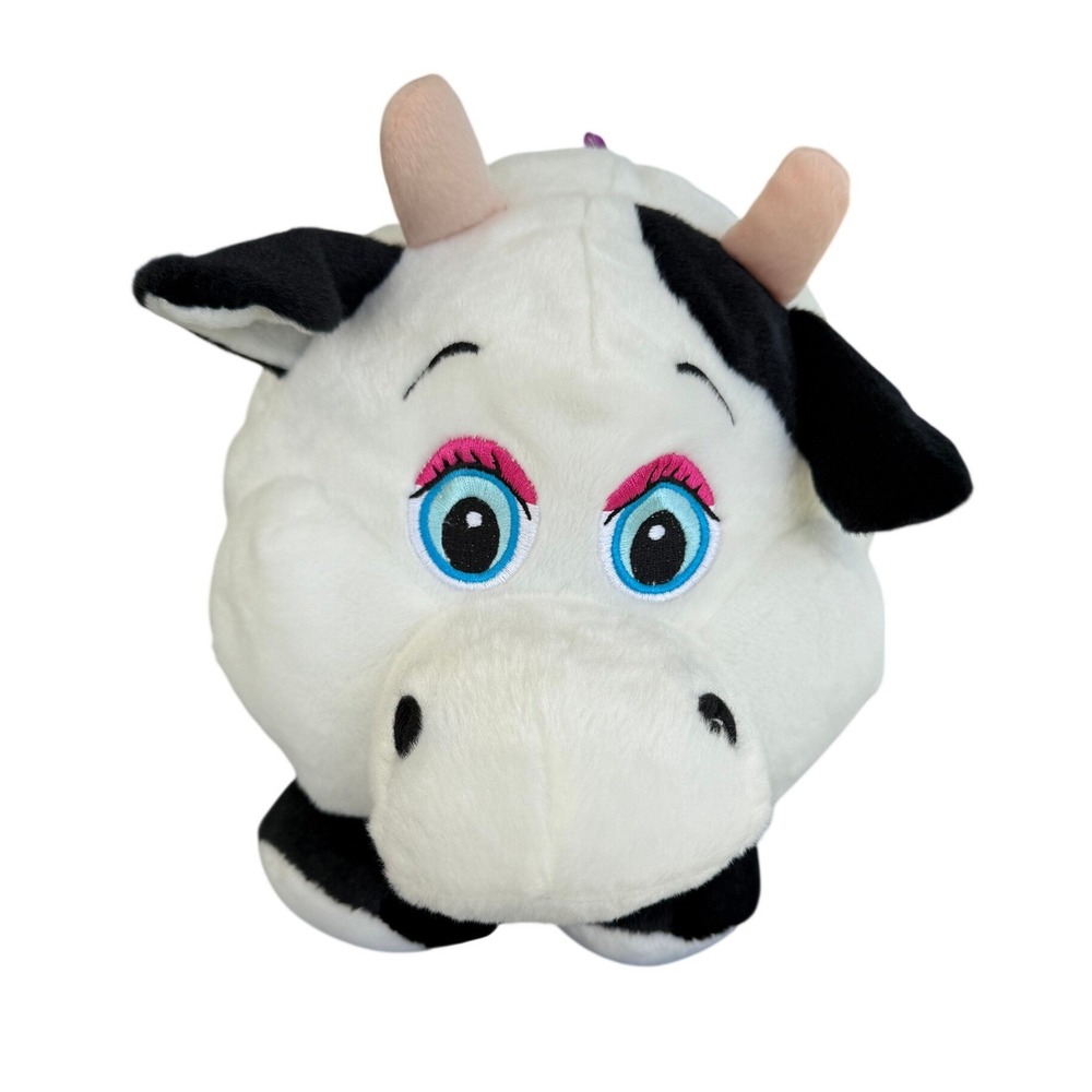 Classic Toy Company Cow Plush Stuffed Animal Embroidered eyes, Very Plump & Soft